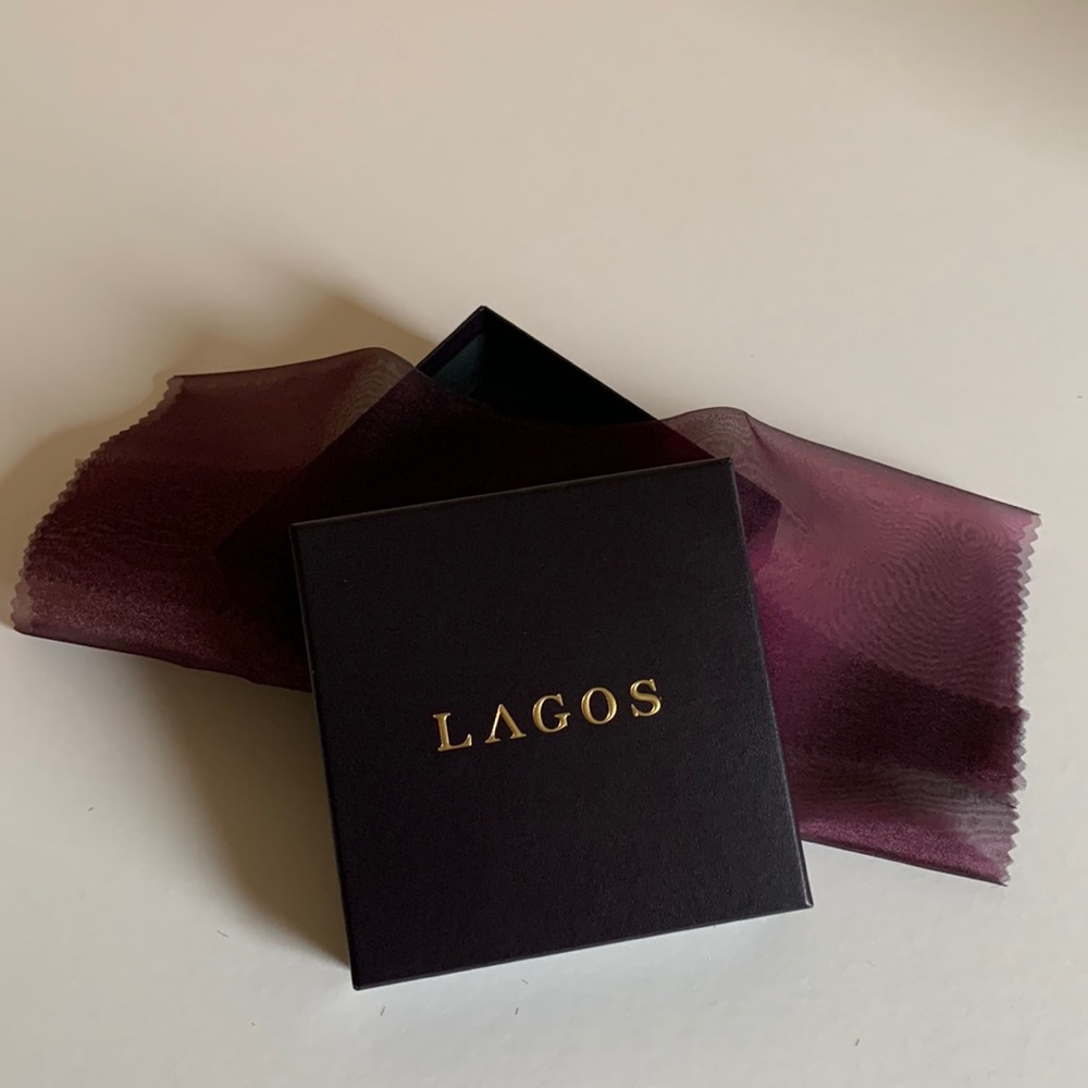 LAGOS signature jewelry gift box and sheer wrap cloth